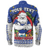 Canterbury-Bankstown Bulldogs Christmas Custom Long Sleeve Shirt - Merry Christmas Our Beloved Team With Aboriginal Dot Art Pattern Long Sleeve Shirt