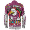 Manly Warringah Sea Eagles Christmas Custom Long Sleeve Shirt - Merry Christmas Our Beloved Team With Aboriginal Dot Art Pattern Long Sleeve Shirt