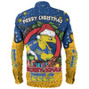 Parramatta Eels Christmas Custom Long Sleeve Shirt - Merry Christmas Our Beloved Team With Aboriginal Dot Art Pattern Long Sleeve Shirt