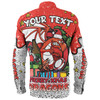 St. George Illawarra Dragons Christmas Custom Long Sleeve Shirt - Merry Christmas Our Beloved Team With Aboriginal Dot Art Pattern Long Sleeve Shirt