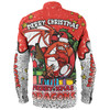 St. George Illawarra Dragons Christmas Custom Long Sleeve Shirt - Merry Christmas Our Beloved Team With Aboriginal Dot Art Pattern Long Sleeve Shirt