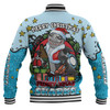 Cronulla-Sutherland Sharks Christmas Custom Baseball Jacket - Merry Christmas Our Beloved Team With Aboriginal Dot Art Pattern Baseball Jacket