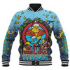 Gold Coast Titans Christmas Custom Baseball Jacket - Merry Christmas Our Beloved Team With Aboriginal Dot Art Pattern Baseball Jacket