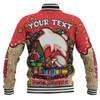 Redcliffe Dolphins Christmas Custom Baseball Jacket - Merry Christmas Our Beloved Team With Aboriginal Dot Art Pattern Baseball Jacket