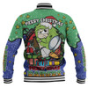 Canberra Raiders Christmas Custom Baseball Jacket - Merry Christmas Our Beloved Team With Aboriginal Dot Art Pattern Baseball Jacket