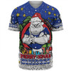 Canterbury-Bankstown Bulldogs Christmas Custom Baseball Shirt - Merry Christmas Our Beloved Team With Aboriginal Dot Art Pattern Baseball Shirt