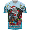 Cronulla-Sutherland Sharks Christmas Custom Baseball Shirt - Merry Christmas Our Beloved Team With Aboriginal Dot Art Pattern Baseball Shirt