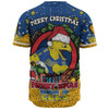 Parramatta Eels Christmas Custom Baseball Shirt - Merry Christmas Our Beloved Team With Aboriginal Dot Art Pattern Baseball Shirt