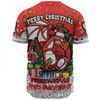St. George Illawarra Dragons Christmas Custom Baseball Shirt - Merry Christmas Our Beloved Team With Aboriginal Dot Art Pattern Baseball Shirt