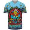 Gold Coast Titans Christmas Custom Baseball Shirt - Merry Christmas Our Beloved Team With Aboriginal Dot Art Pattern Baseball Shirt