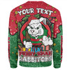 South Sydney Rabbitohs Custom Sweatshirt - Merry Christmas Our Beloved Team With Aboriginal Dot Art Pattern Sweatshirt