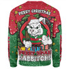 South Sydney Rabbitohs Custom Sweatshirt - Merry Christmas Our Beloved Team With Aboriginal Dot Art Pattern Sweatshirt