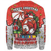 St. George Illawarra Dragons Christmas Custom Sweatshirt - Merry Christmas Our Beloved Team With Aboriginal Dot Art Pattern Sweatshirt