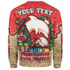 Redcliffe Dolphins Christmas Custom Sweatshirt - Merry Christmas Our Beloved Team With Aboriginal Dot Art Pattern Sweatshirt