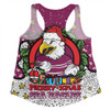 Manly Warringah Sea Eagles Christmas Custom Women Racerback Singlet - Merry Christmas Our Beloved Team With Aboriginal Dot Art Pattern Women Racerback Singlet