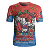 Newcastle Knights Christmas Custom Rugby Jersey - Merry Christmas Our Beloved Team With Aboriginal Dot Art Pattern Rugby Jersey