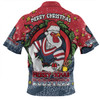 Sydney Roosters Christmas Custom Zip Polo Shirt - Merry Christmas Our Beloved Team With Aboriginal Dot Art Pattern Zip Polo Shirt