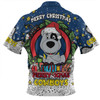 North Queensland Cowboys Christmas Custom Zip Polo Shirt - Merry Christmas Our Beloved Team With Aboriginal Dot Art Pattern Zip Polo Shirt