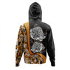 Australia  Warratah Goanna Aboriginal Hoodie - Waratah Flowers With Orange Lizards, Stones, Sand Dot Art Painting Inspired Hoodie