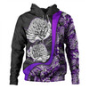 Australia  Warratah Goanna Aboriginal Hoodie - Waratah Flowers With Purple Lizards, Stones, Sand Dot Art Painting Inspired Hoodie