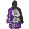 Australia  Warratah Goanna Aboriginal Snug Hoodie - Waratah Flowers With Purple Lizards, Stones, Sand Dot Art Painting Inspired Snug Hoodie