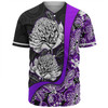 Australia Warratah Goanna Aboriginal Baseball Shirt - Waratah Flowers With Purple Lizards, Stones, Sand Dot Art Painting Inspired Baseball Shirt Australia Warratah Goanna Aboriginal Baseball Shirt - Waratah Flowers With Purple Lizards, Stones, Sand Dot Art Painting Inspired Baseball Shirt