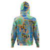 Australia Platypus Aboriginal Hoodie - Blue Platypus With Aboriginal Art Dot Painting Patterns Inspired Hoodie