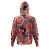 Australia Platypus Aboriginal Hoodie - Red Platypus With Aboriginal Art Dot Painting Patterns Inspired Hoodie