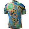 Australia Platypus Aboriginal Polo Shirt - Blue Platypus With Aboriginal Art Dot Painting Patterns Inspired Polo Shirt