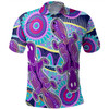 Australia Platypus Aboriginal Polo Shirt - Purple Platypus With Aboriginal Art Dot Painting Patterns Inspired Polo Shirt