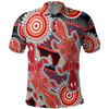 Australia Platypus Aboriginal Polo Shirt - Red Platypus With Aboriginal Art Dot Painting Patterns Inspired Polo Shirt