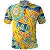 Australia Platypus Aboriginal Polo Shirt - Yellow Platypus With Aboriginal Art Dot Painting Patterns Inspired Polo Shirt