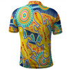 Australia Platypus Aboriginal Polo Shirt - Yellow Platypus With Aboriginal Art Dot Painting Patterns Inspired Polo Shirt