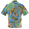 Australia Platypus Aboriginal Hawaiian Shirt - Blue Platypus With Aboriginal Art Dot Painting Patterns Inspired Hawaiian Shirt