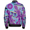 Australia Platypus Aboriginal Bomber Jacket - Purple Platypus With Aboriginal Art Dot Painting Patterns Inspired Bomber Jacket
