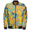 Australia Platypus Aboriginal Bomber Jacket - Yellow Platypus With Aboriginal Art Dot Painting Patterns Inspired Bomber Jacket