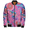 Australia Platypus Aboriginal Bomber Jacket - Pink Platypus With Aboriginal Art Dot Painting Patterns Inspired Bomber Jacket