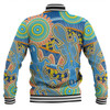 Australia Platypus Aboriginal Baseball Jacket - Blue Platypus With Aboriginal Art Dot Painting Patterns Inspired Baseball Jacket