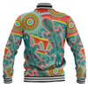 Australia Platypus Aboriginal Baseball Jacket - Green Platypus With Aboriginal Art Dot Painting Patterns Inspired Baseball Jacket