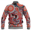 Australia Platypus Aboriginal Baseball Jacket - Red Platypus With Aboriginal Art Dot Painting Patterns Inspired Baseball Jacket