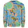 Australia Platypus Aboriginal Sweatshirt - Blue Platypus With Aboriginal Art Dot Painting Patterns Inspired Sweatshirt