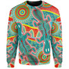 Australia Platypus Aboriginal Sweatshirt - Green Platypus With Aboriginal Art Dot Painting Patterns Inspired Sweatshirt