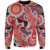 Australia Platypus Aboriginal Sweatshirt - Red Platypus With Aboriginal Art Dot Painting Patterns Inspired Sweatshirt