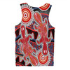 Australia Platypus Aboriginal Men Singlet - Red Platypus With Aboriginal Art Dot Painting Patterns Inspired Men Singlet