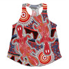 Australia Platypus Aboriginal Women Racerback Singlet - Red Platypus With Aboriginal Art Dot Painting Patterns Inspired Women Racerback Singlet