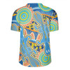 Australia Platypus Aboriginal Rugby Jersey - Blue Platypus With Aboriginal Art Dot Painting Patterns Inspired Rugby Jersey