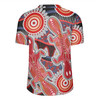 Australia Platypus Aboriginal Rugby Jersey - Red Platypus With Aboriginal Art Dot Painting Patterns Inspired Rugby Jersey