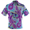 Australia Platypus Aboriginal Zip Polo Shirt - Purple Platypus With Aboriginal Art Dot Painting Patterns Inspired Zip Polo Shirt