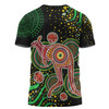 Australia Kangaroo Aboriginal Custom T-shirt - Aboriginal Plant With Kangaroo Colorful Art T-shirt