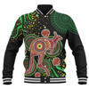 Australia Kangaroo Aboriginal Custom Baseball Jacket - Aboriginal Plant With Kangaroo Colorful Art Baseball Jacket